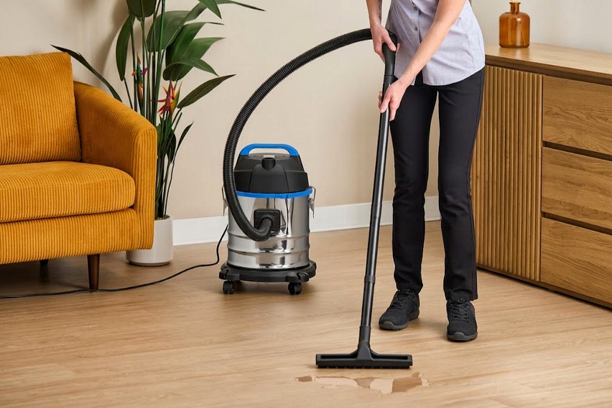 wet and dry vacuum cleaner cleaning spills
